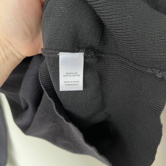 Birch NY | Black Embellished Jeweled Lightweight Sweater Top Petite Medium - Picture 5 of 7